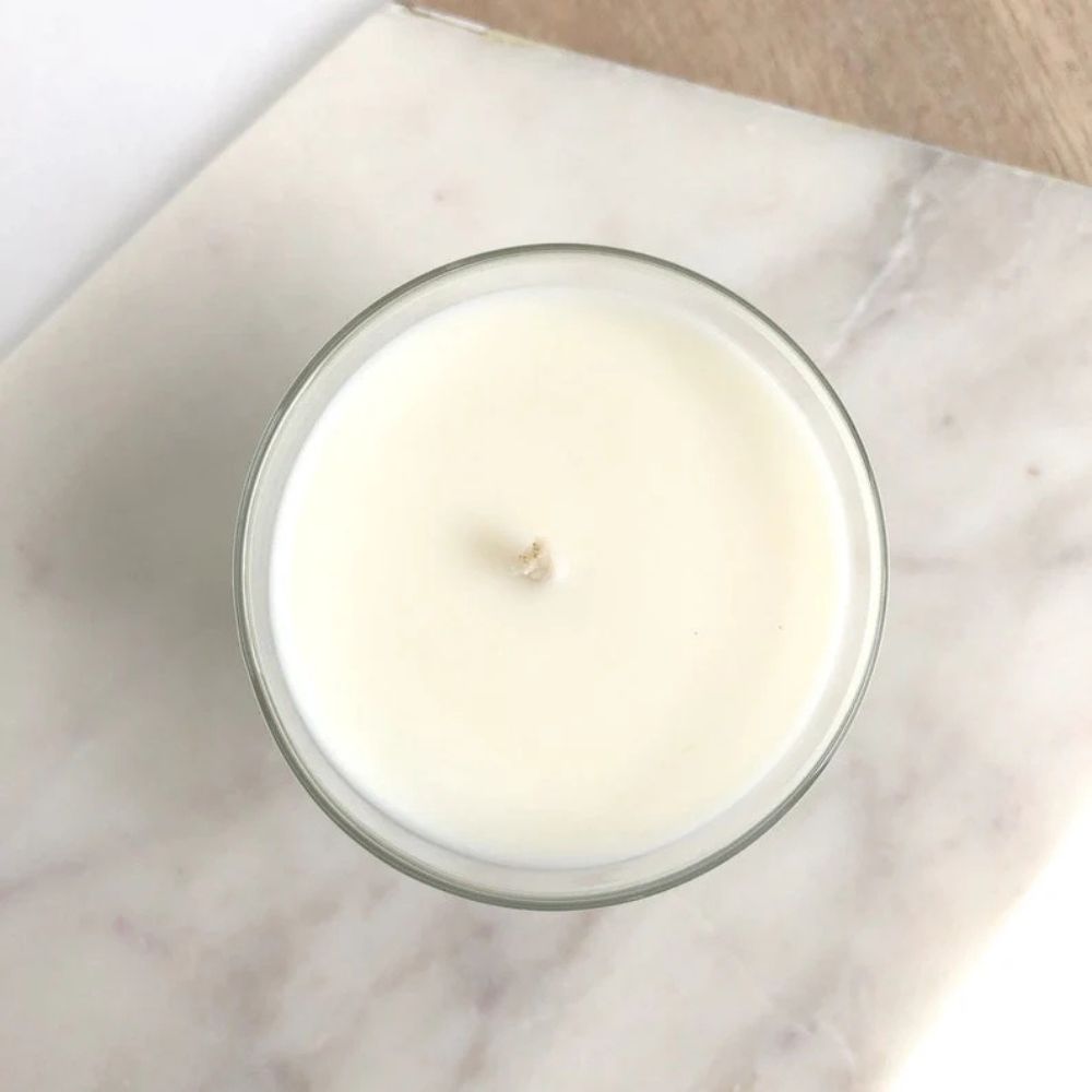 Art Candle Original Clay Artwork Scented Soy Wax in clear glass, Handmade Gift, Wedding Favour, Elegant Home Décor Candle, Luxury Party Bag - Artfully Curated Creations and identify whats in the image