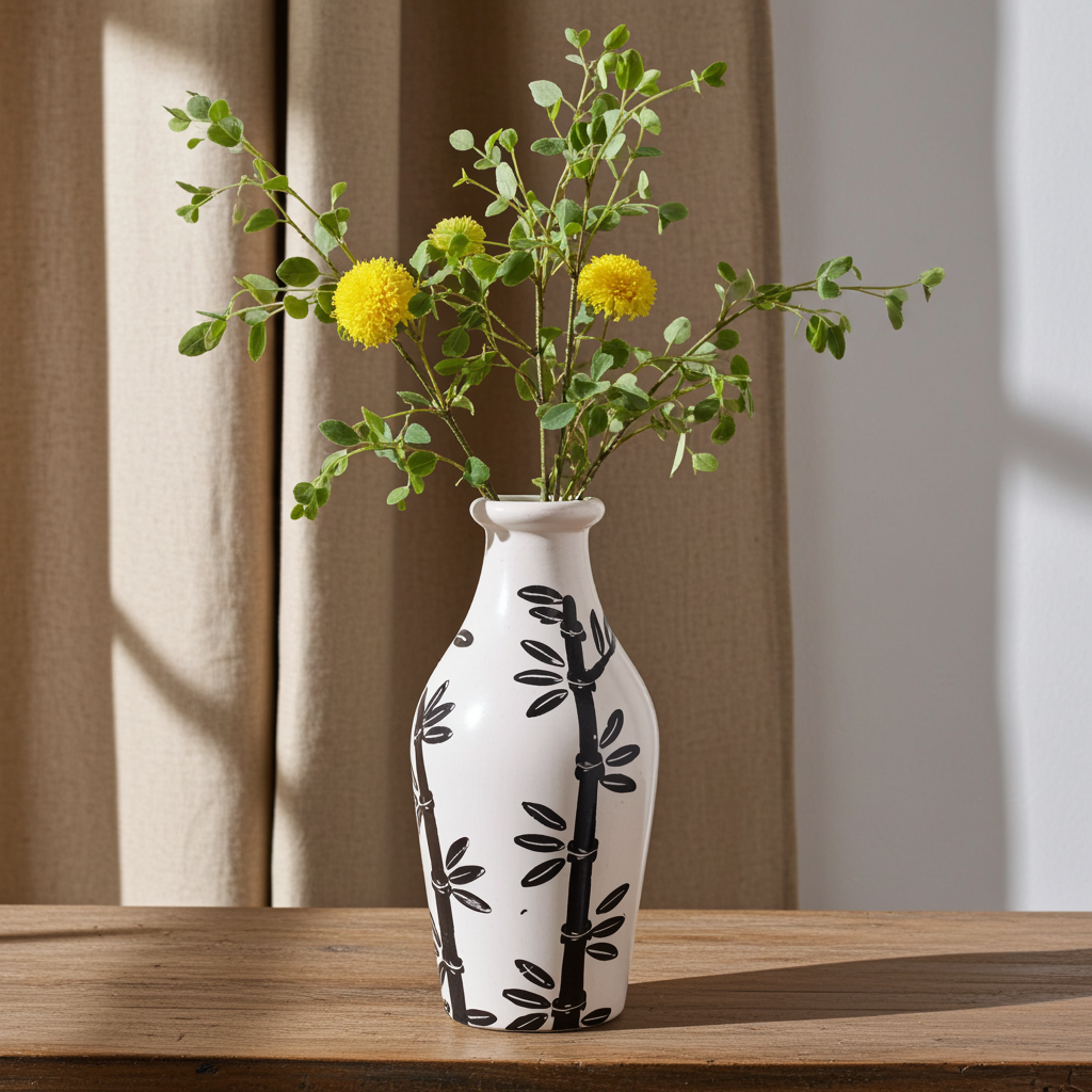 Bamboo Motif Vase From Lombok