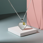 Personalised Sterling Silver & Gold Plated Diamond Heart Locket | Engraved Name & Photo Keepsake Necklace