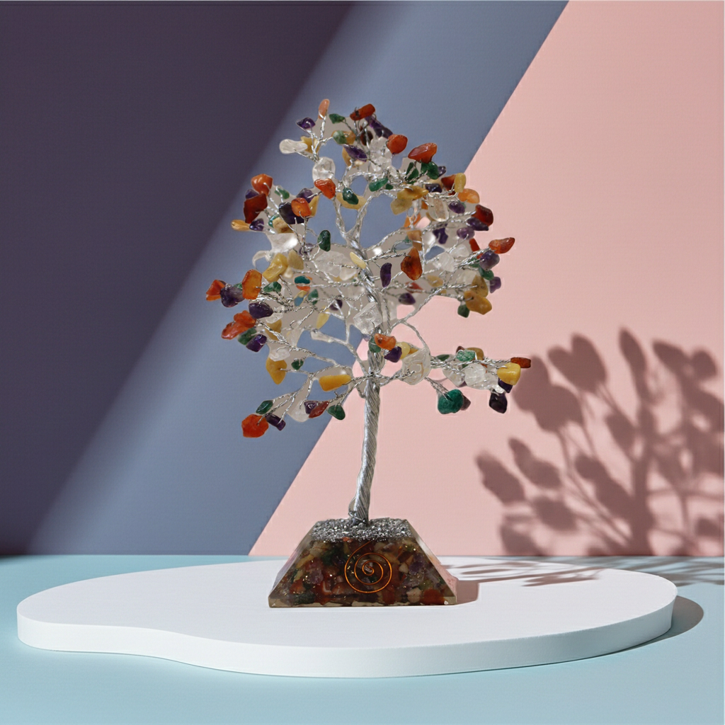 Multi Gemstone Tree With Organite Base