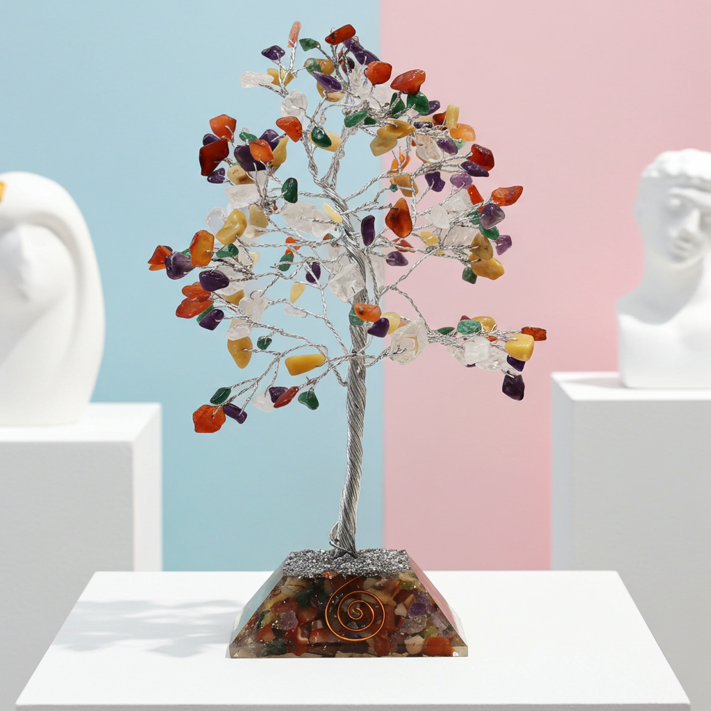 Multi Gemstone Tree With Organite Base