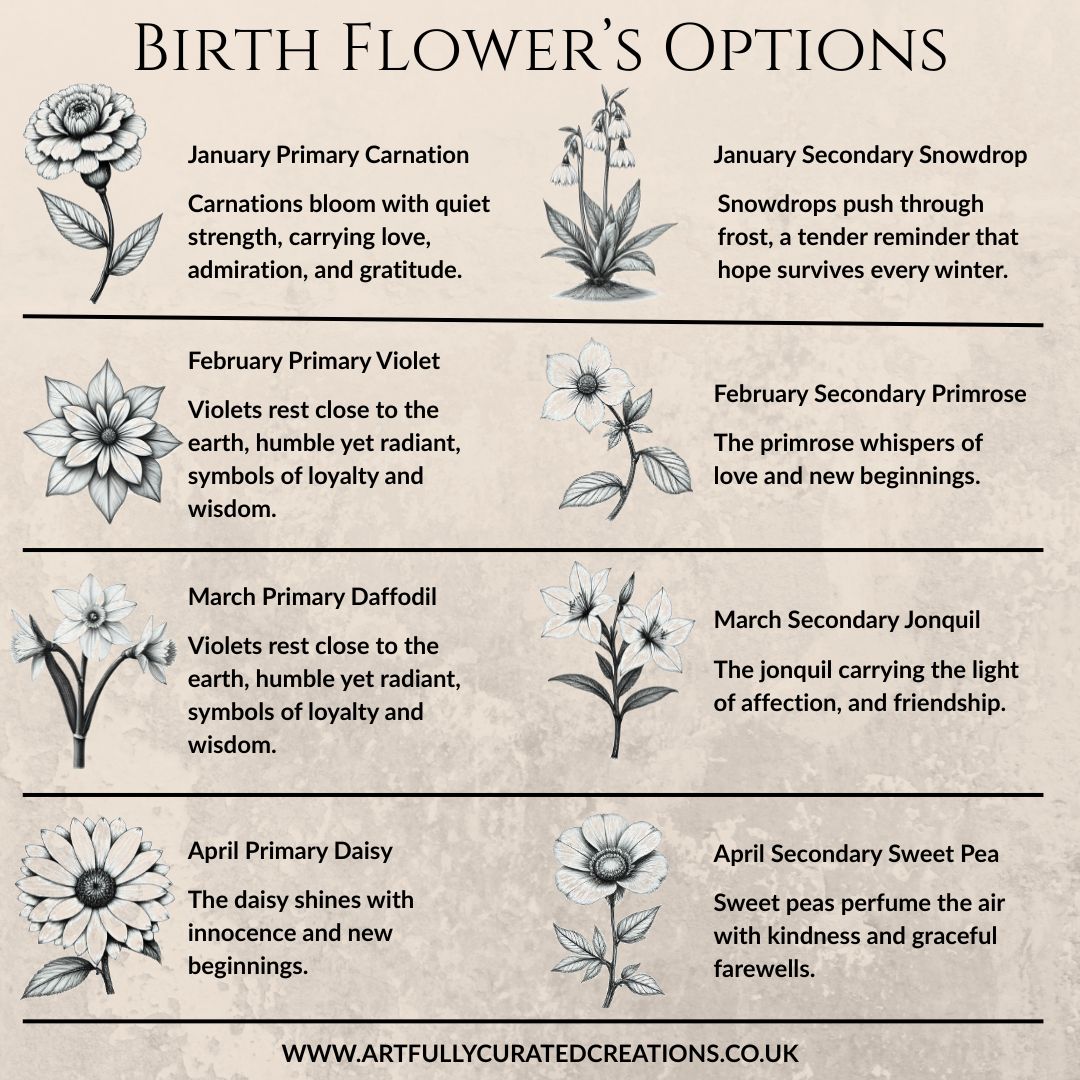 The Definition of you birth flower customisable scented artwork candle transparent Jar | Handmade | A personal gift - Artfully Curated Creations and identify whats in the image