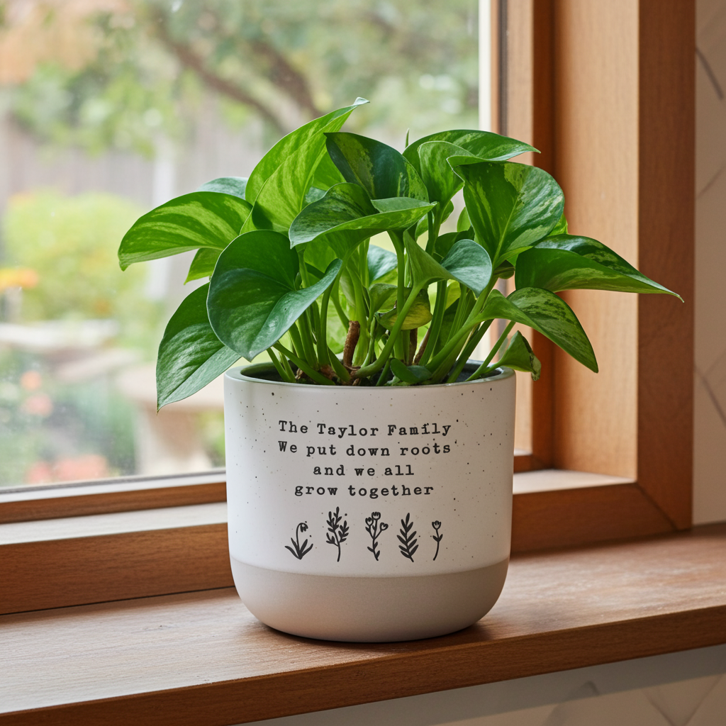 Personalised Floral Flecked Ceramic Plant Pot | A Beautiful Gift for Any Occasion