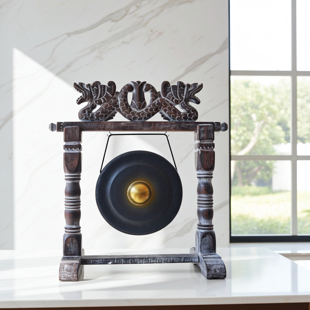 Antique Style Black Gong - Artfully Curated Creations and identify whats in the image