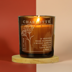 Personalised Birth Flower Candle in Amber Glass Jar | Handmade | A personal gift