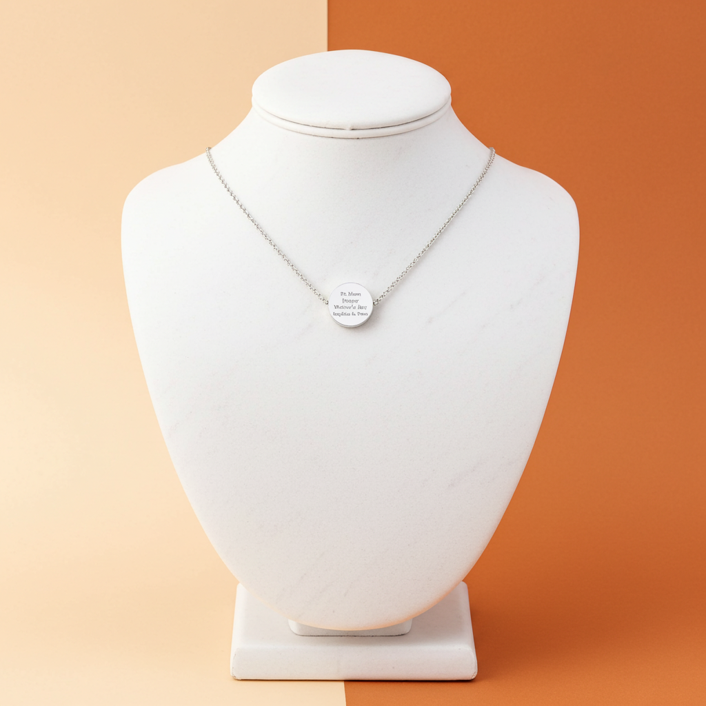 Personalised Silver Tone Necklace | ‘Mum’ Sentiment Gift Box for Mother’s Day & Special Occasions - Artfully Curated Creations and identify whats in the image