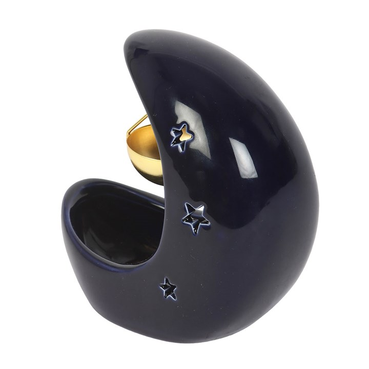 Blue Crescent Moon Hanging Oil Burner