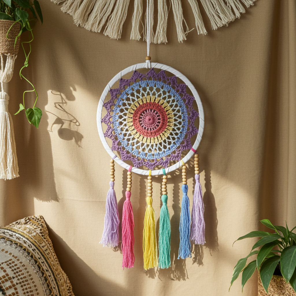 Small Pastel Rainbow Dream Catcher