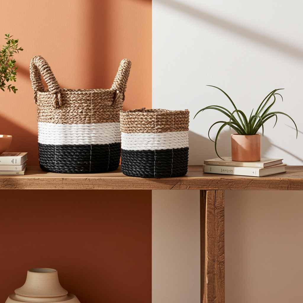 Seagrass Set Of 3 Baskets - Artfully Curated Creations and identify whats in the image