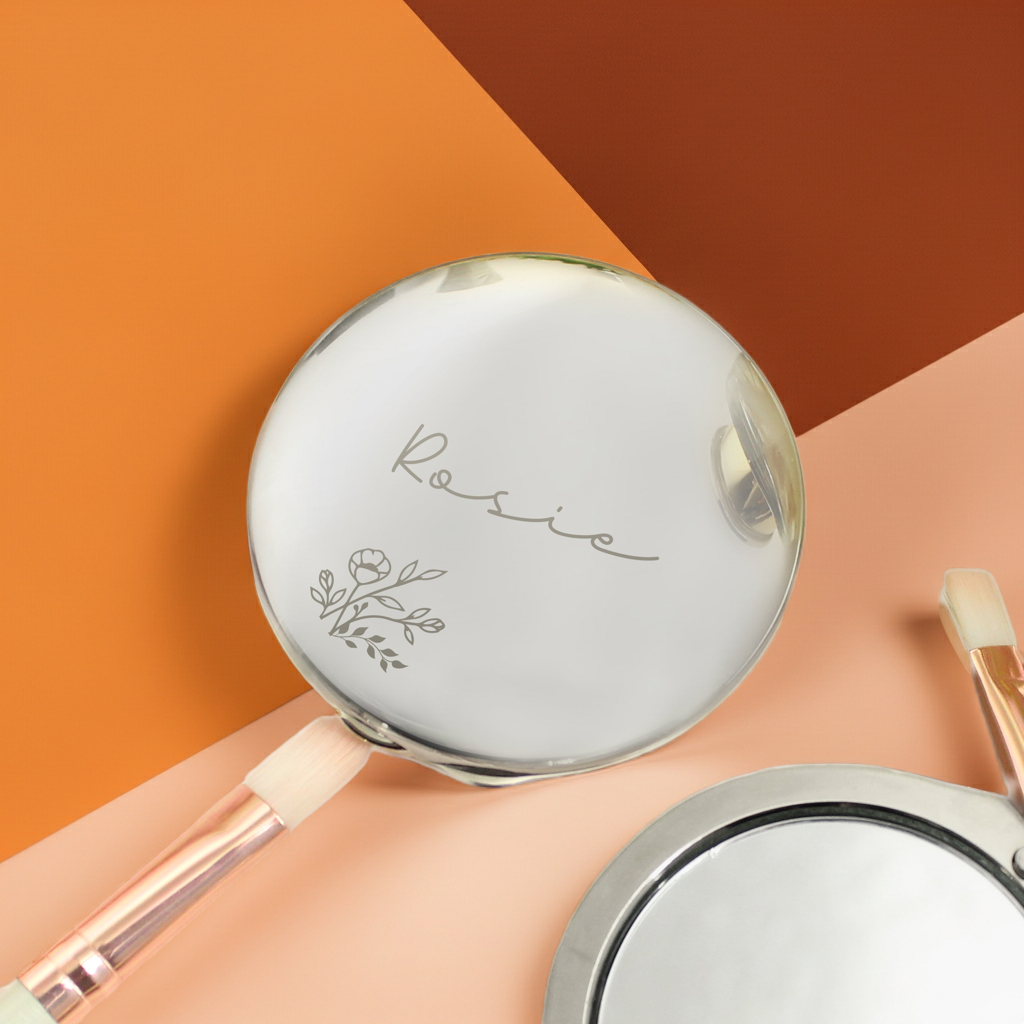 Personalised Round Compact Mirror | A Beautiful Gift for Any Occasion