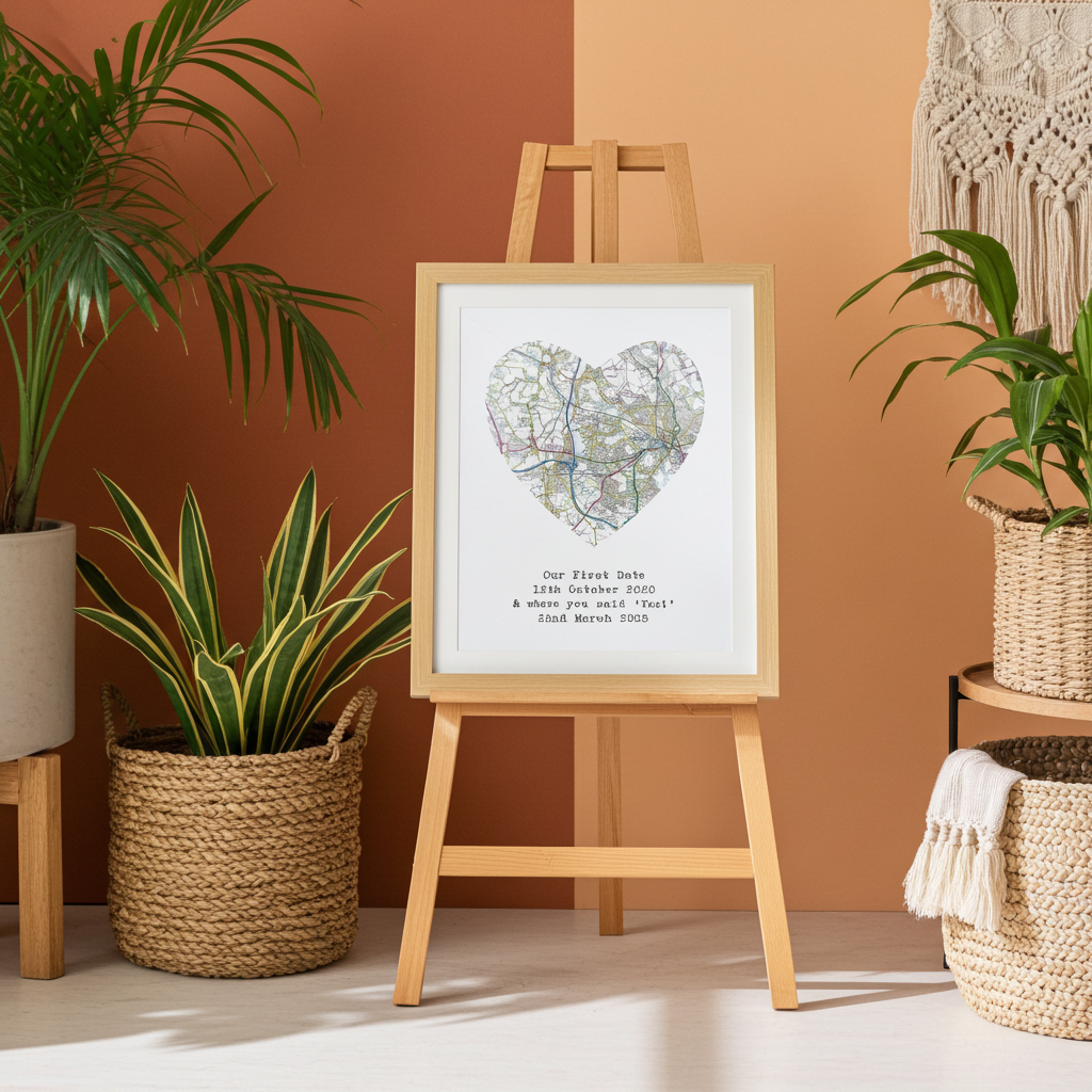 Personalised Present Day Map Framed Print | A Meaningful Gift for Any Occasion