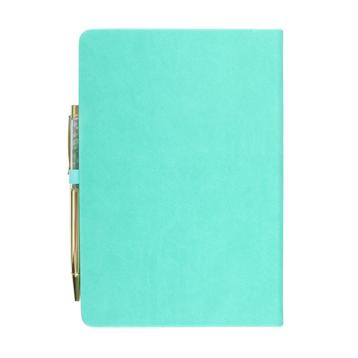 Mint Green A5 Wellness Journal with Aventurine Crystal Pen for Self Care