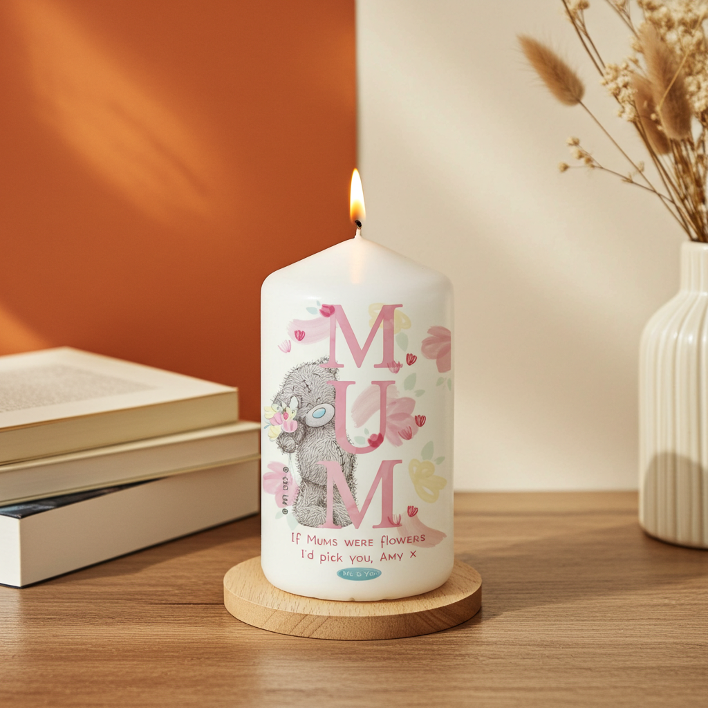 Me to You ‘MUM’ Personalised Pillar Candle | A Heartfelt Gift For Mum - Artfully Curated Creations and identify whats in the image