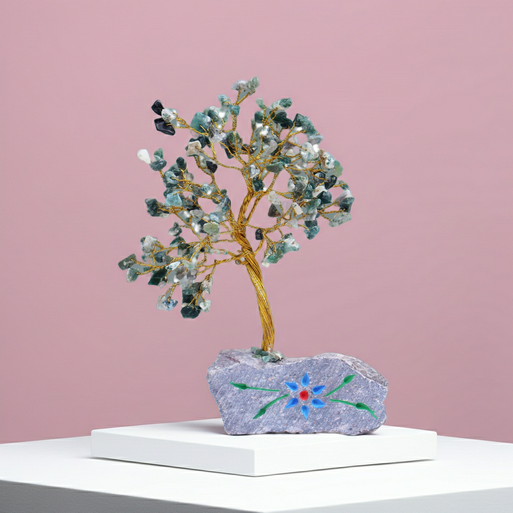 Moss Agate Indian Gemstone Tree