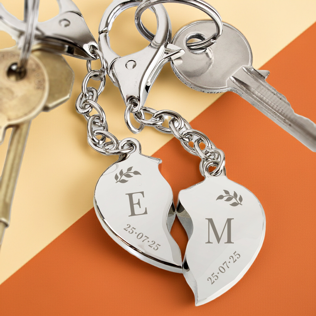 Personalised Two Hearts Keyring | A Beautiful Gift for Newlyweds