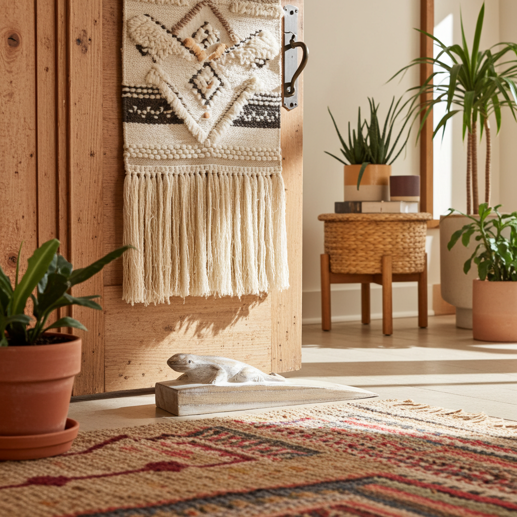 Hand Carved Doorstop - Gecko