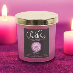 Crown Chakra Blackberry Crystal Chip Candle