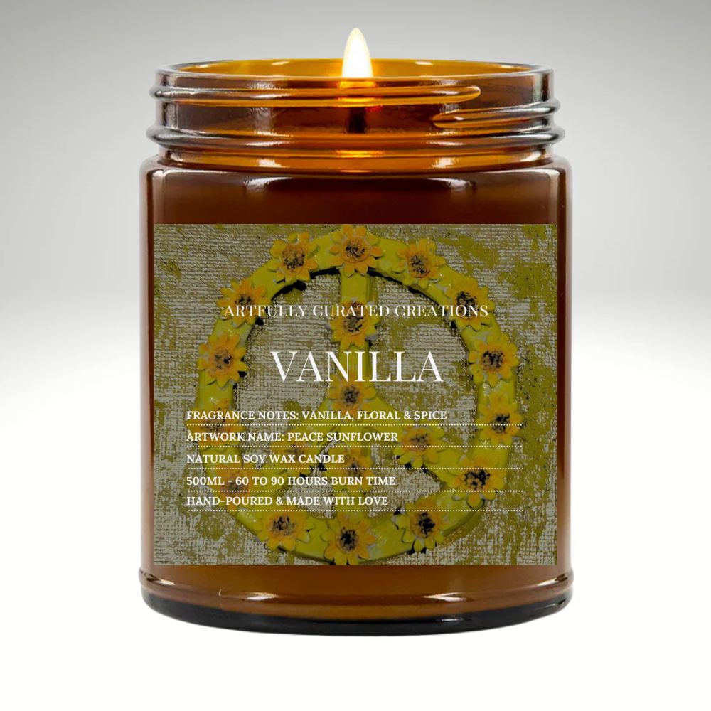 Art Candle Original Clay Artwork Scented Soy Wax in Amber Jar, Handmade Gift, Wedding Favor, Unique Home Décor Candle, Luxury Party Bag Gift