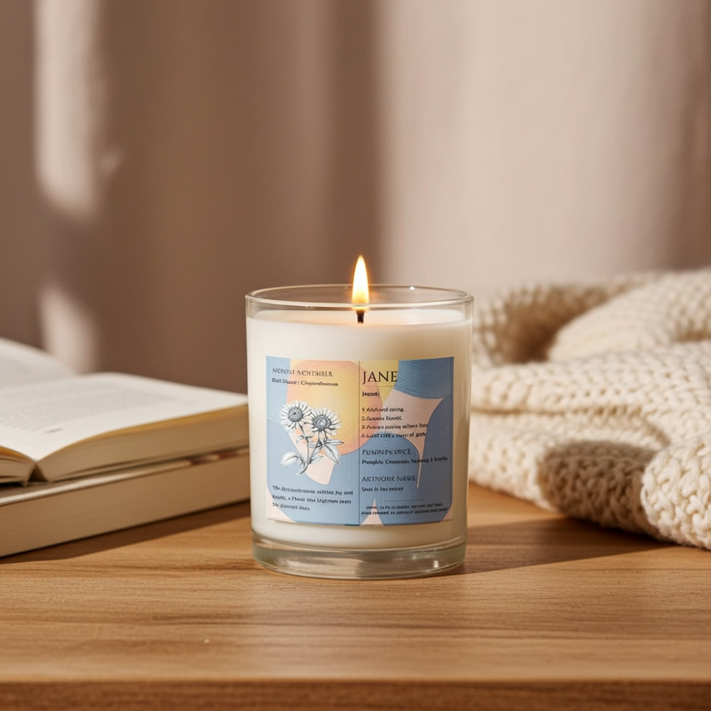 The Definition of you birth flower customisable scented artwork candle transparent Jar | Handmade | A personal gift - Artfully Curated Creations and identify whats in the image