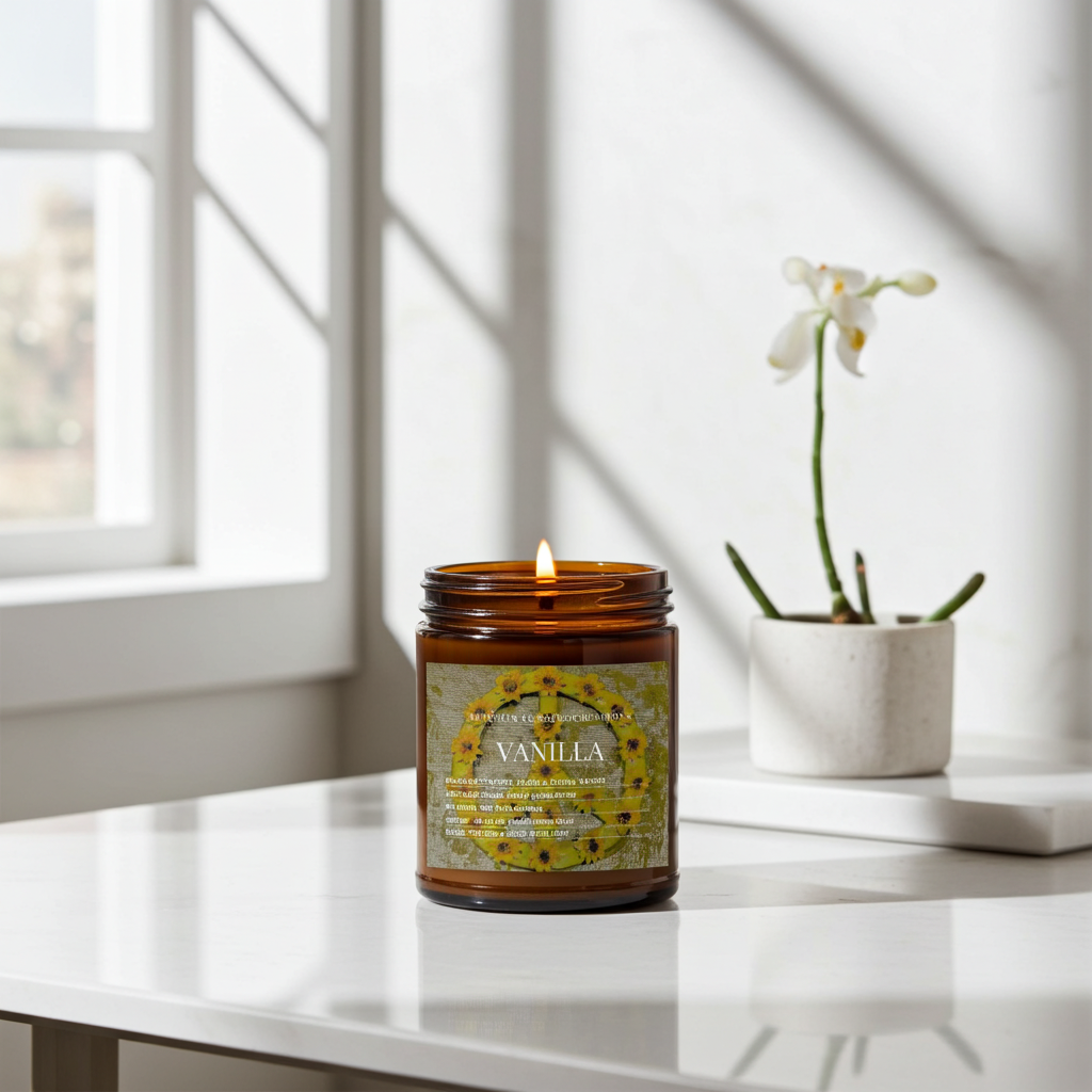 Art Candle Original Clay Artwork Scented Soy Wax in Amber Jar, Handmade Gift, Wedding Favor, Unique Home Décor Candle, Luxury Party Bag Gift