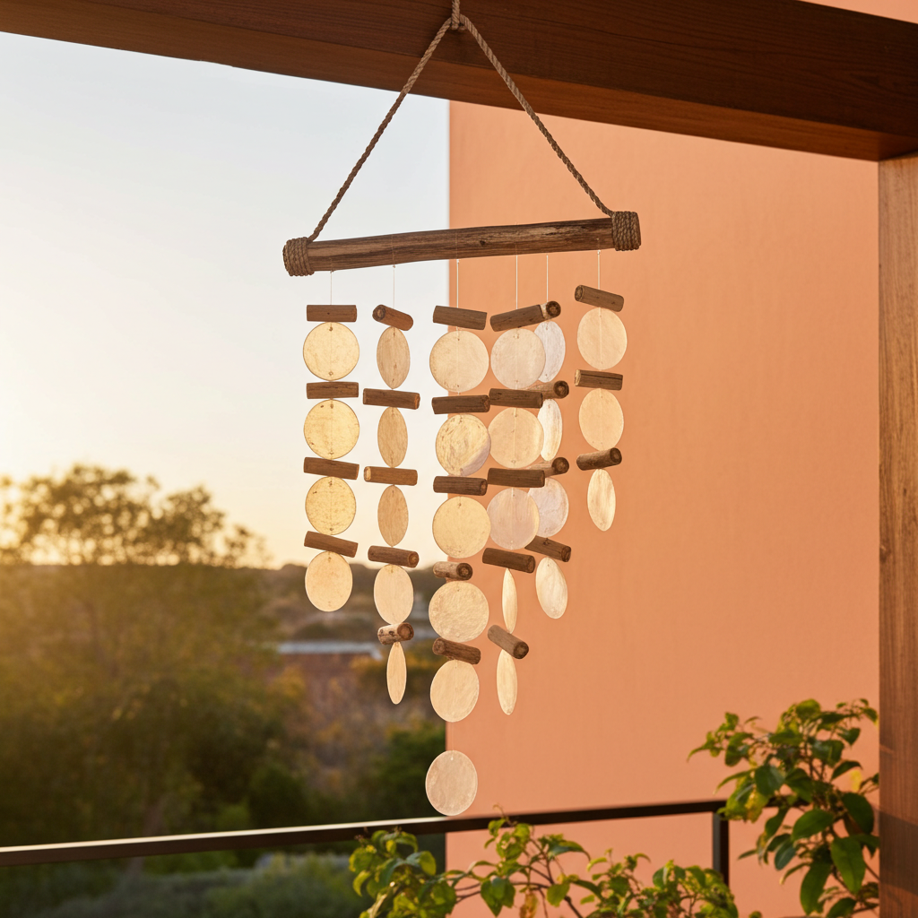 Pearl Effect Driftwood Wind Chimes