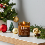 Personalised Amber Glass Vanilla Candle Jar | Custom Festive Keepsake Gift