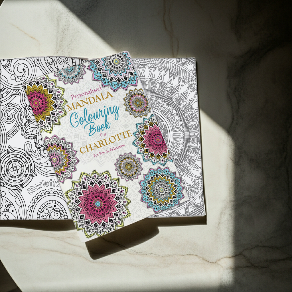 Personalised Mandala Zen Colouring Book | Relaxing Mindful Meditation Gift for Adults - Artfully Curated Creations and identify whats in the image