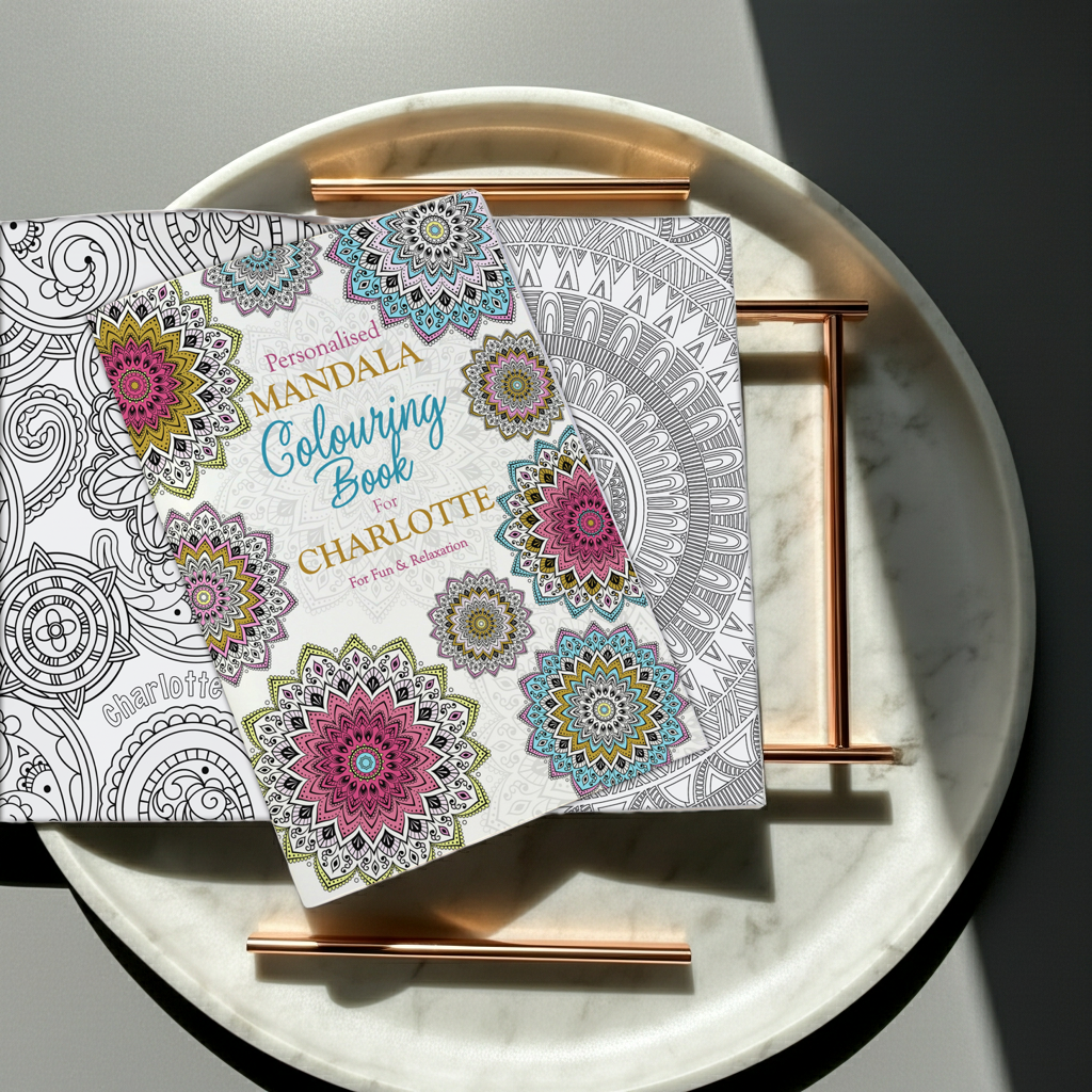 Personalised Mandala Zen Colouring Book | Relaxing Mindful Meditation Gift for Adults - Artfully Curated Creations and identify whats in the image