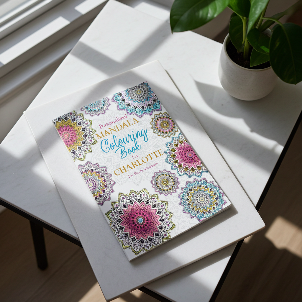 Personalised Mandala Zen Colouring Book | Relaxing Mindful Meditation Gift for Adults - Artfully Curated Creations and identify whats in the image
