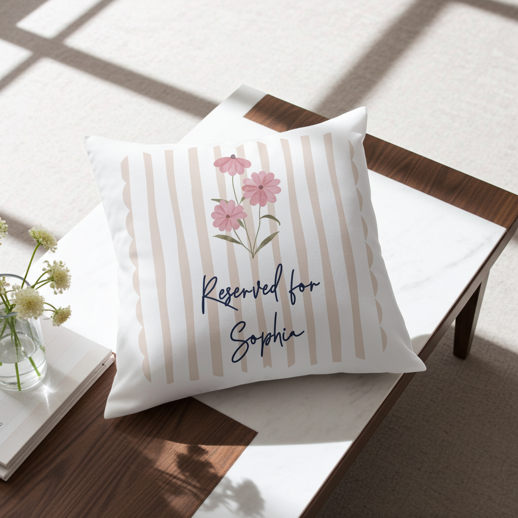 Personalised Floral Cushion | A Charming, Cosy Gift for Any Home