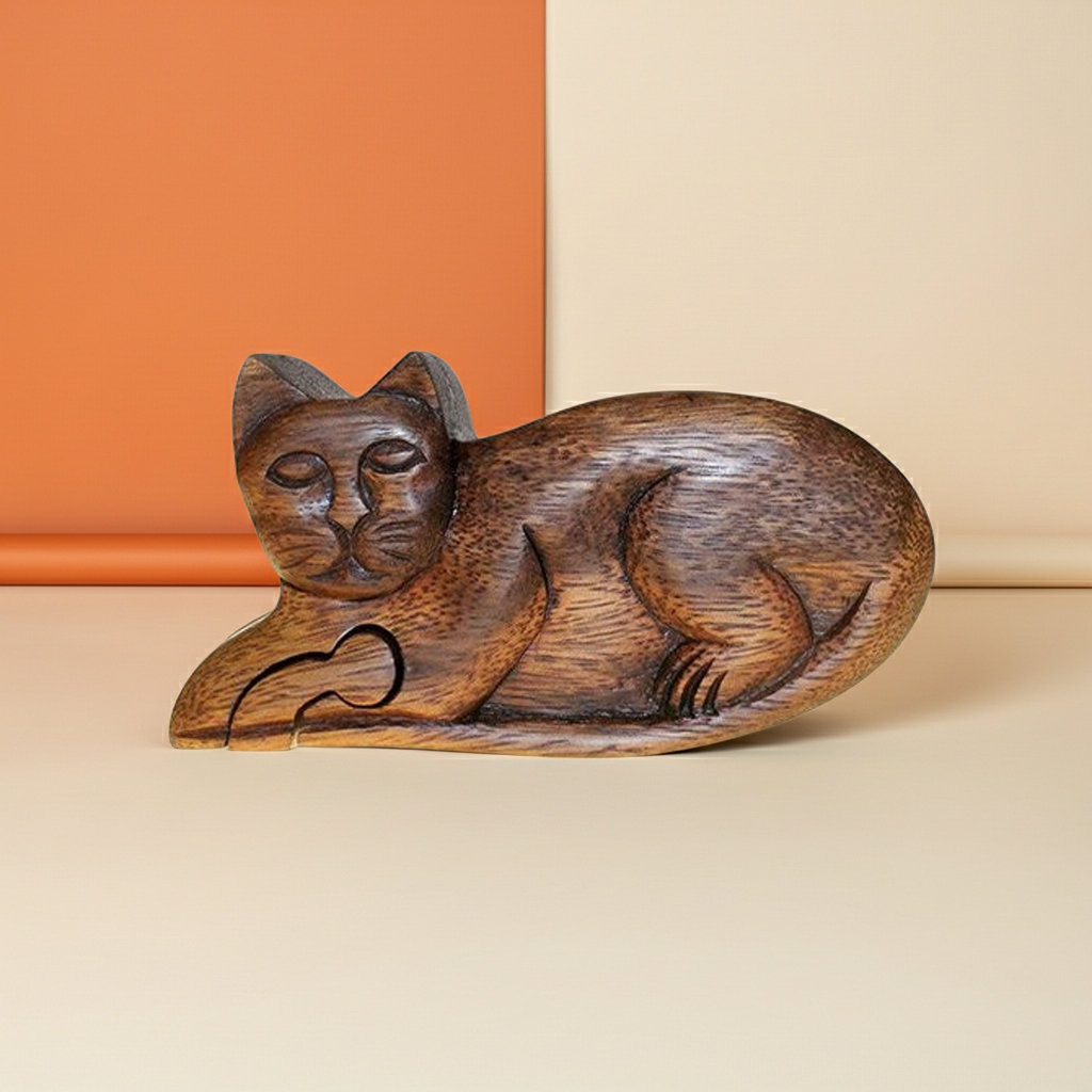 Bali Secret Trinket Storage Box - Cat