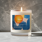 Art Candle Original Clay Artwork Scented Soy Wax in clear glass, Handmade Gift, Wedding Favour, Elegant Home Décor Candle, Luxury Party Bag