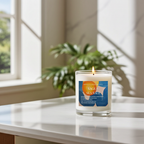 Art Candle Original Clay Artwork Scented Soy Wax in clear glass, Handmade Gift, Wedding Favour, Elegant Home Décor Candle, Luxury Party Bag