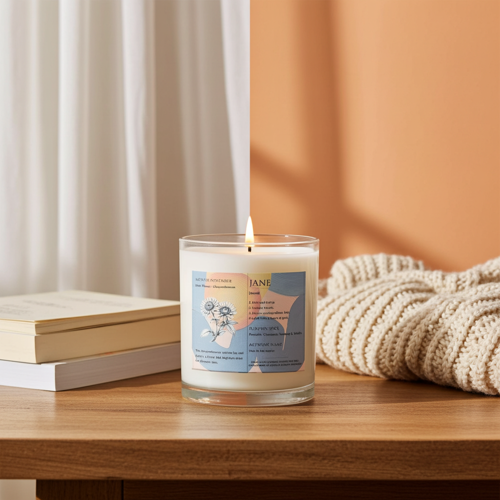 The Definition of you birth flower customisable scented artwork candle transparent Jar | Handmade | A personal gift