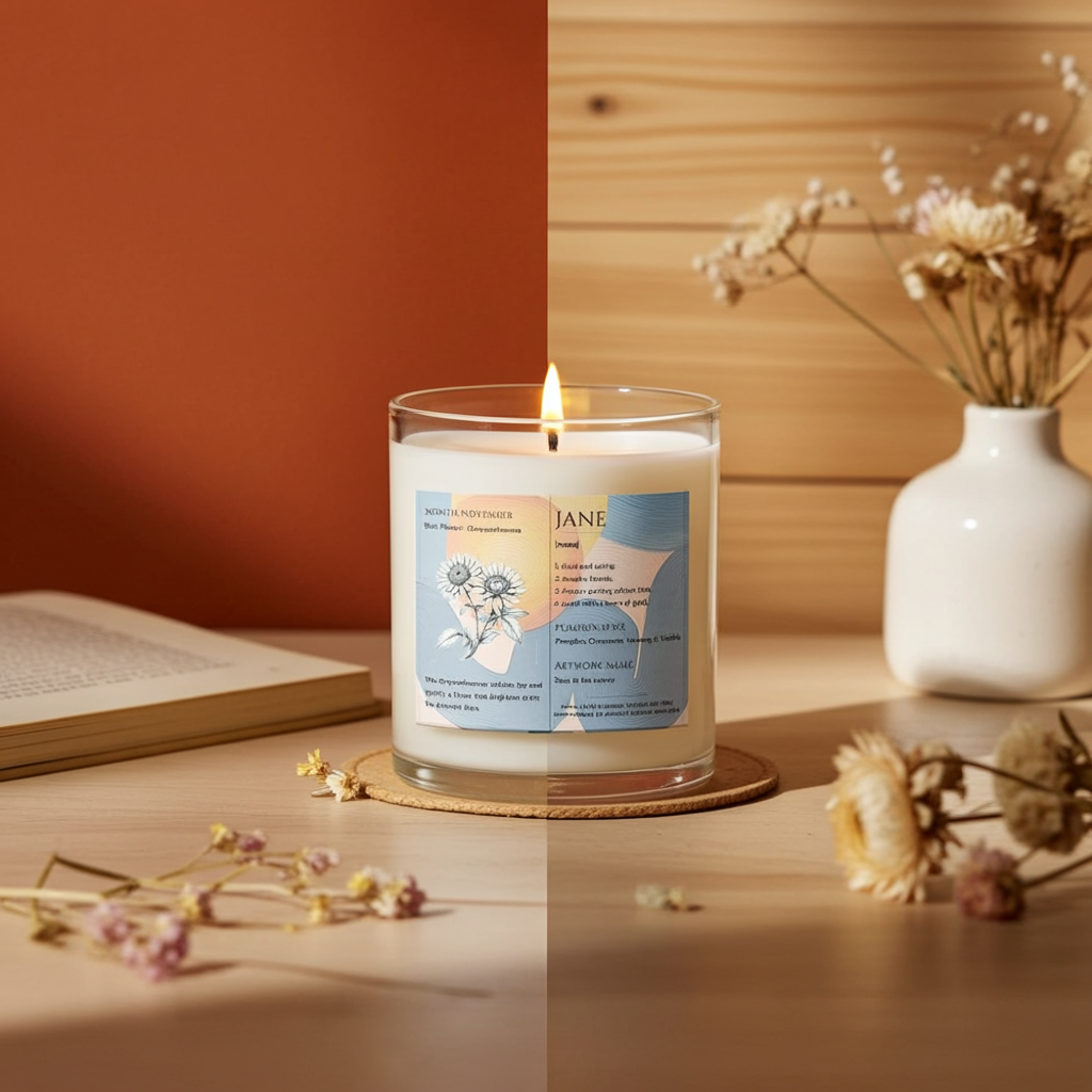 The Definition of you birth flower customisable scented artwork candle transparent Jar | Handmade | A personal gift - Artfully Curated Creations and identify whats in the image