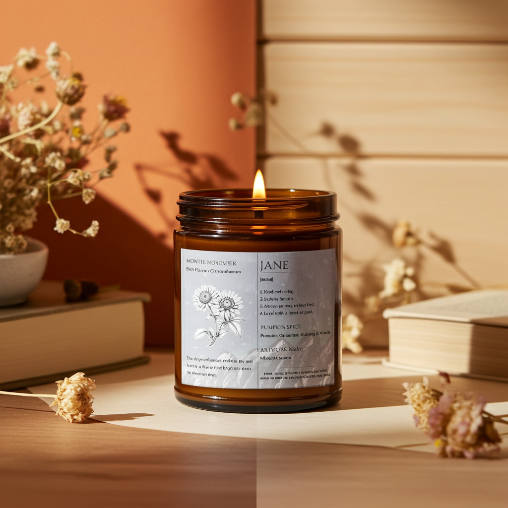 The Definition of you birth flower customisable scented artwork candle | Handmade | A personal gift