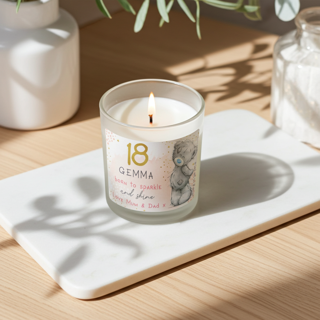 Me to You ‘Born to Sparkle & Shine’ Personalised Vanilla Candle | Birthday Gift for Her - Artfully Curated Creations and identify whats in the image