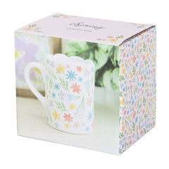 Spring Floral Print Scalloped Mug | Bright And Whimsical