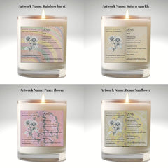 The Definition of you birth flower customisable scented artwork candle transparent Jar | Handmade | A personal gift