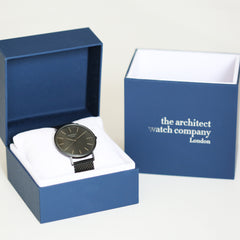 Personalised Men's Handcrafted Watch By Architect London | Modern Font Engraving | A Personal Gift