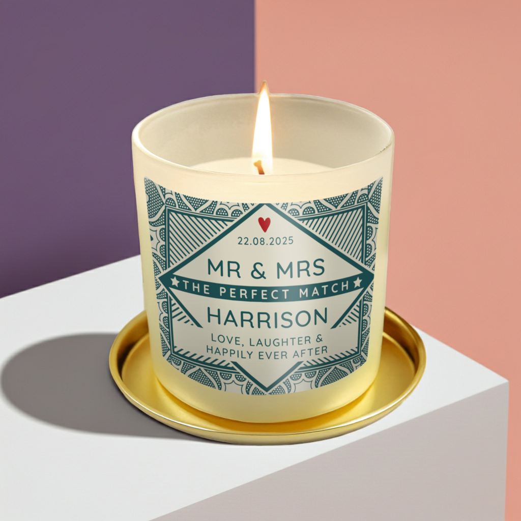 Personalised ‘The Perfect Match’ Vanilla Jar Candle | A Romantic Valentine’s Gift