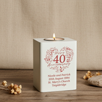 Personalised 40th Anniversary Tealight Holder | Ruby Anniversary Keepsake