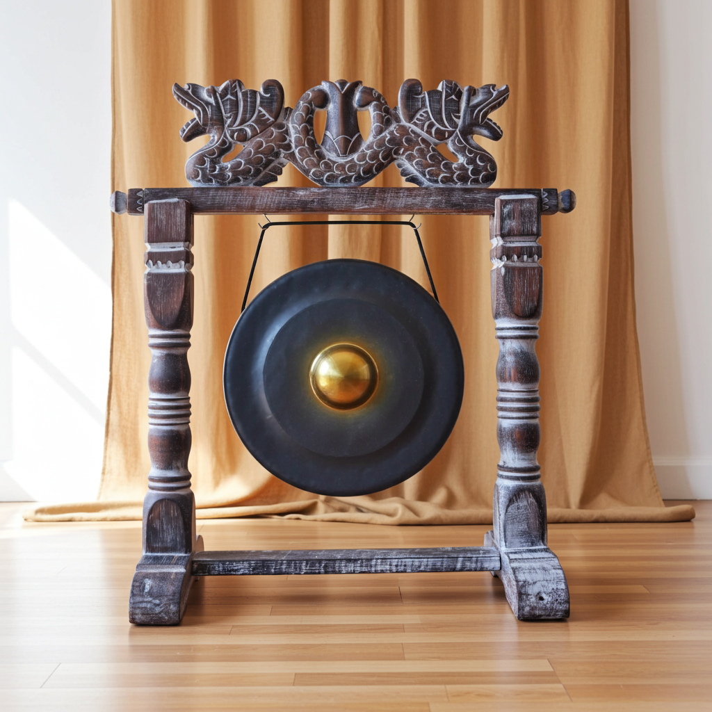 Antique Style Black Gong - Artfully Curated Creations and identify whats in the image