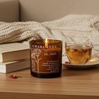 Personalised Birth Flower Candle in Amber Glass Jar | Handmade | A personal gift
