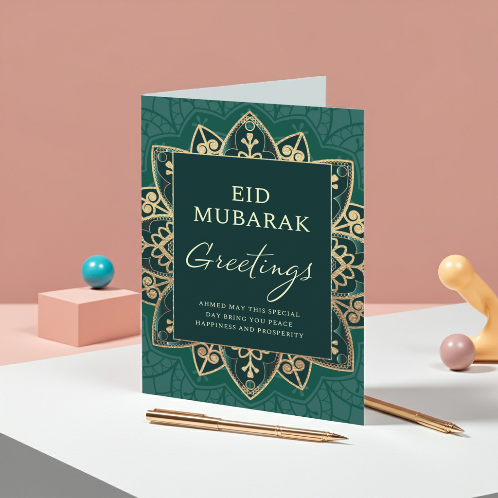 Personalised Eid Greeting Card | A Beautiful Way to Celebrate the End of Ramadan - Artfully Curated Creations and identify whats in the image