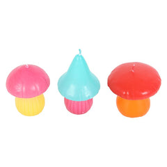 Set of 3 Mushroom Shaped Candles | Bright and Vibrant