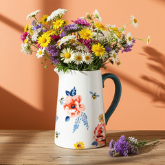 17cm Bee-utiful Floral Ceramic Flower Jug