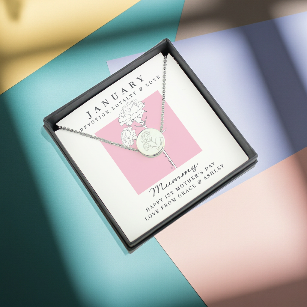 Personalised Birth Flower Necklace And Box | A personal gift