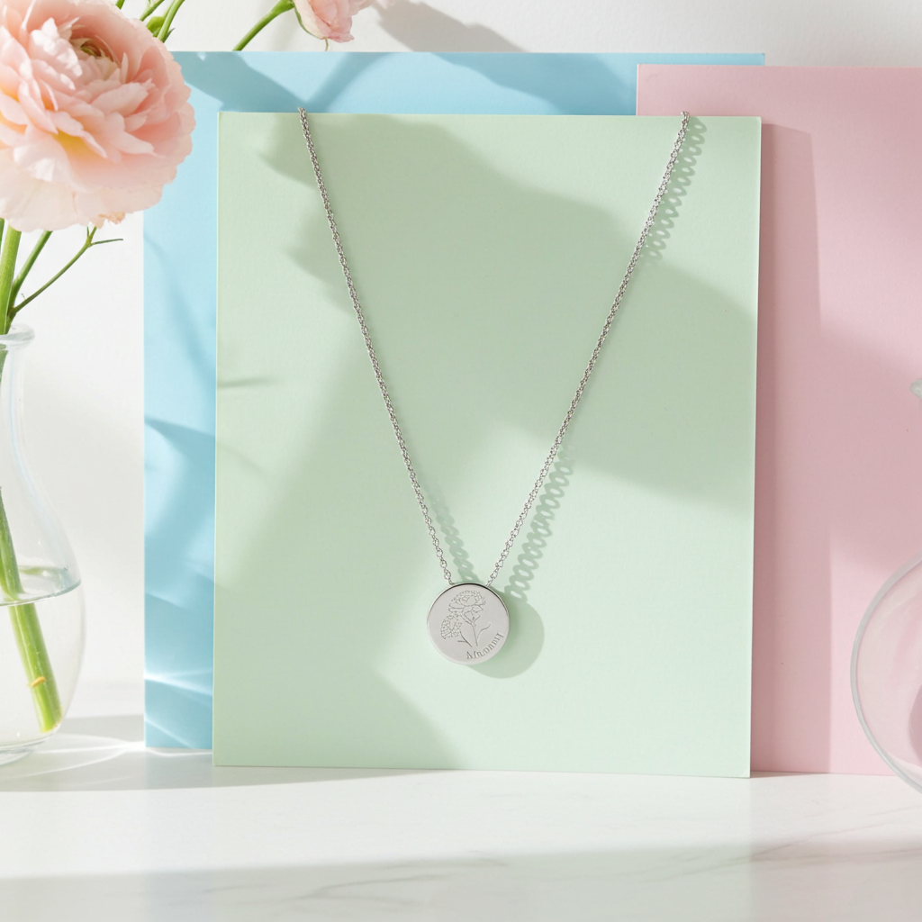Personalised Birth Flower Necklace And Box | A personal gift - Artfully Curated Creations and identify whats in the image