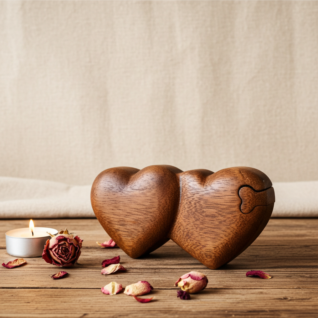 Bali Secret Trinket Storage Box - Two Hearts